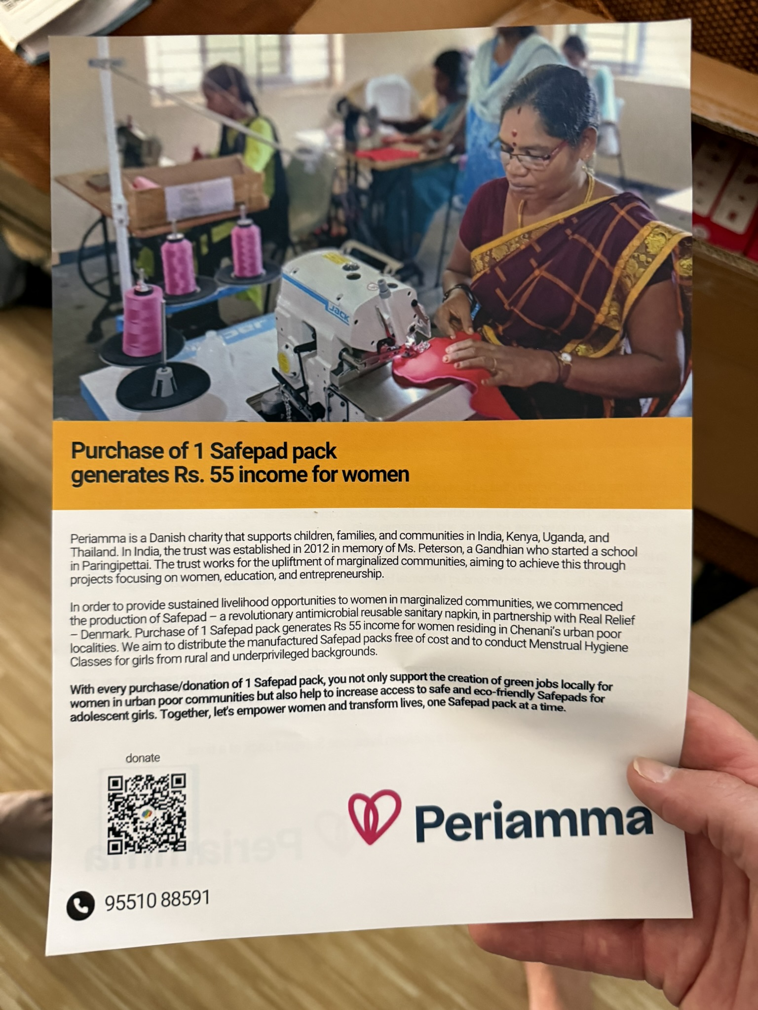 SafePads information and women sewing